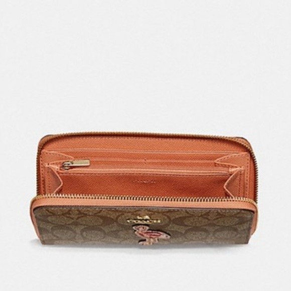 Coach Bags Coach Accordion Zip Wallet Flamingo Applique Nwt Poshmark